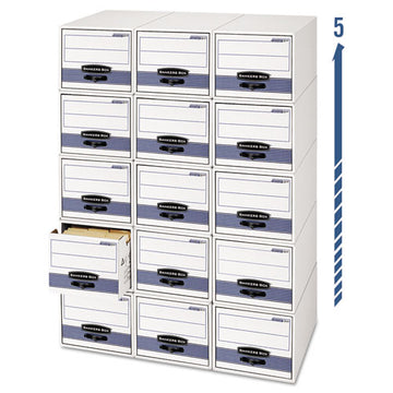 Bankers Box® Stor-drawer Steel Plus Extra Space-savings Storage Drawers, 10.5" X 25.25" X 5.25", White-blue, 12-carton freeshipping - TVN Wholesale